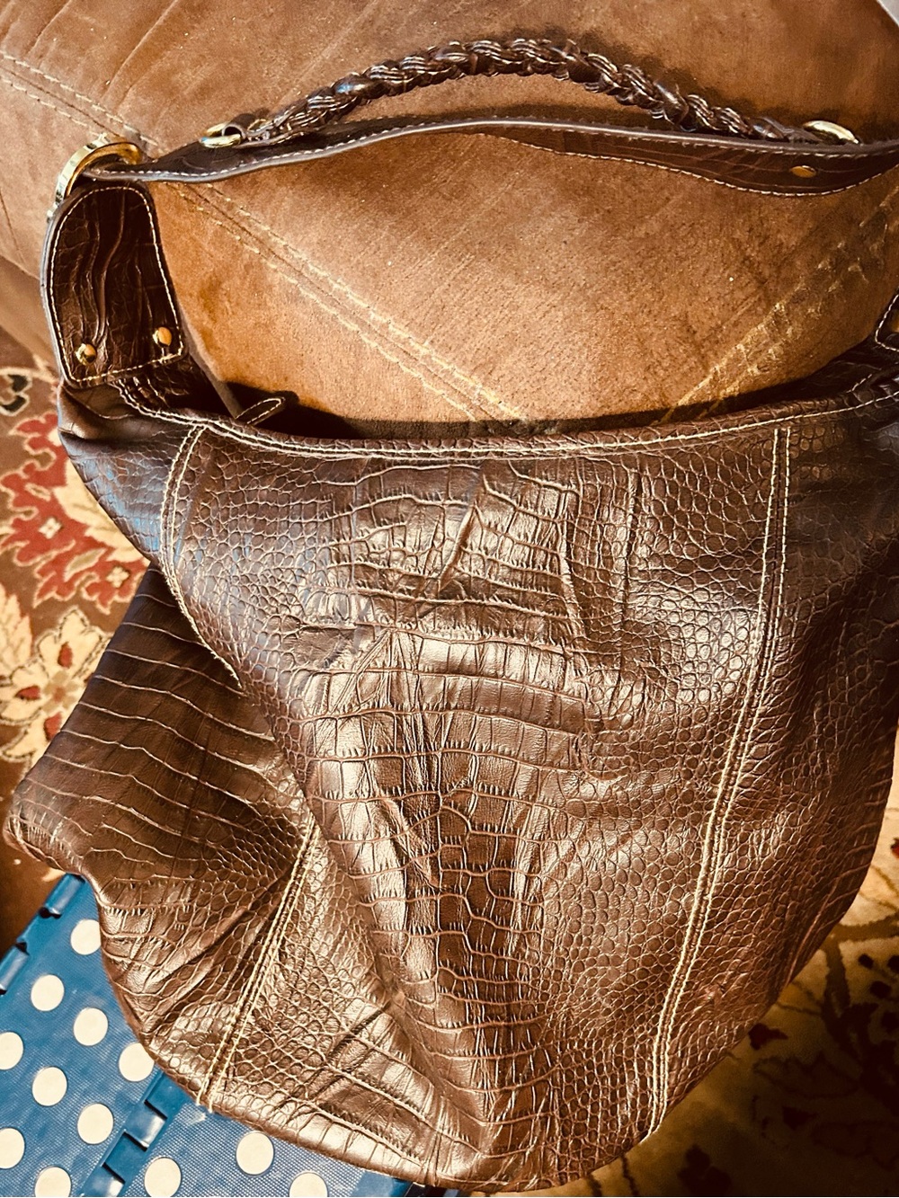 Textured Brown Women's Hobo Bag